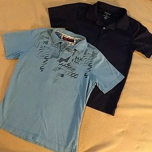 2 Blue Boys Golf Shirts
